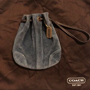 COACH mini drawstring pouch wristlet